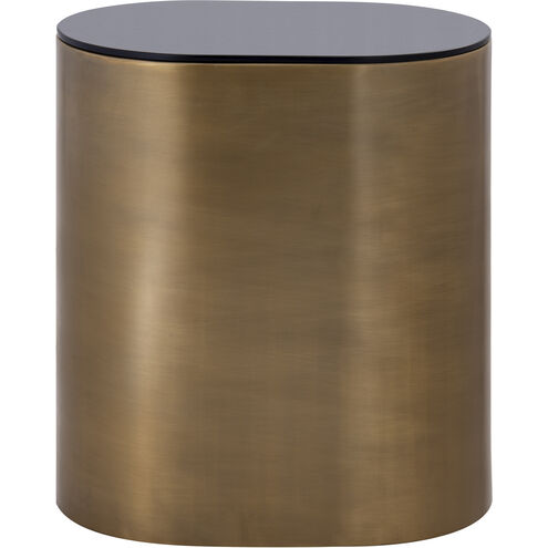 Pebble 21 X 18 inch Antique Brass with Black Accent Table