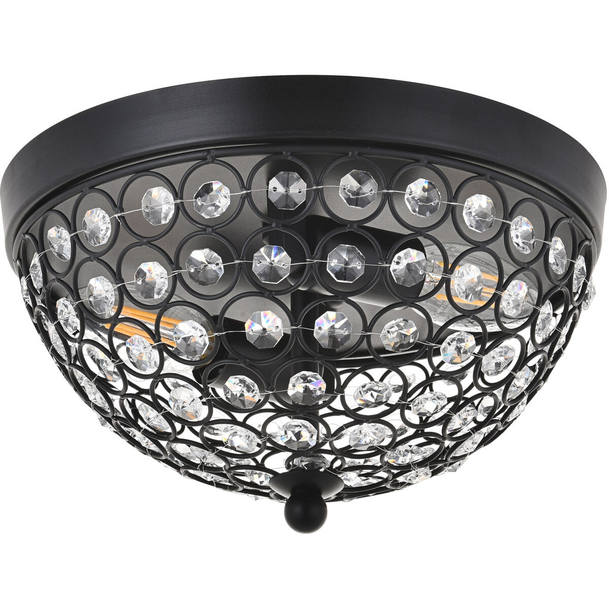 Taye 2 Light 10 inch Matte Black Flush Mount Ceiling Light
