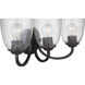 Neighborhood Serene 3 Light 23 inch Espresso Vanity Light Wall Light in Clear Seeded, Neighborhood Collection