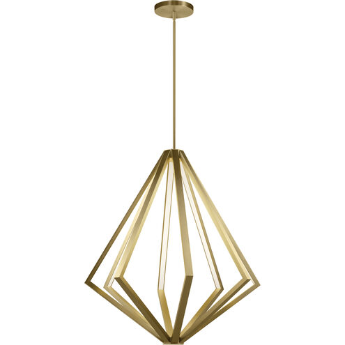 Everest LED 32 inch Champagne Gold Chandelier Ceiling Light, 1 Tier Large