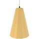 Radiance Collection - Fluted Pendant Ceiling Light in Matte Black, White Cord, Replaceable Bulb, Muted Yellow, 9W x 13H, Form+Finish+Function