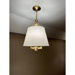 Bistro 4 Light 15 inch Brushed Brass Mini Chandelier Ceiling Light