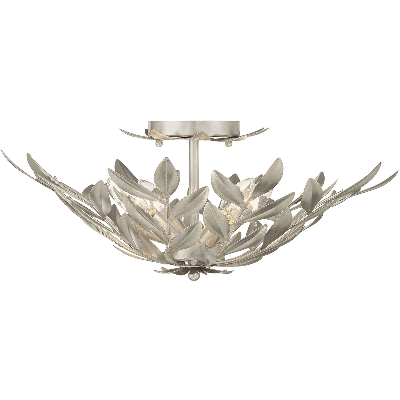 Broche 4 Light 20.75 inch Antique Silver Semi Flush Ceiling Light