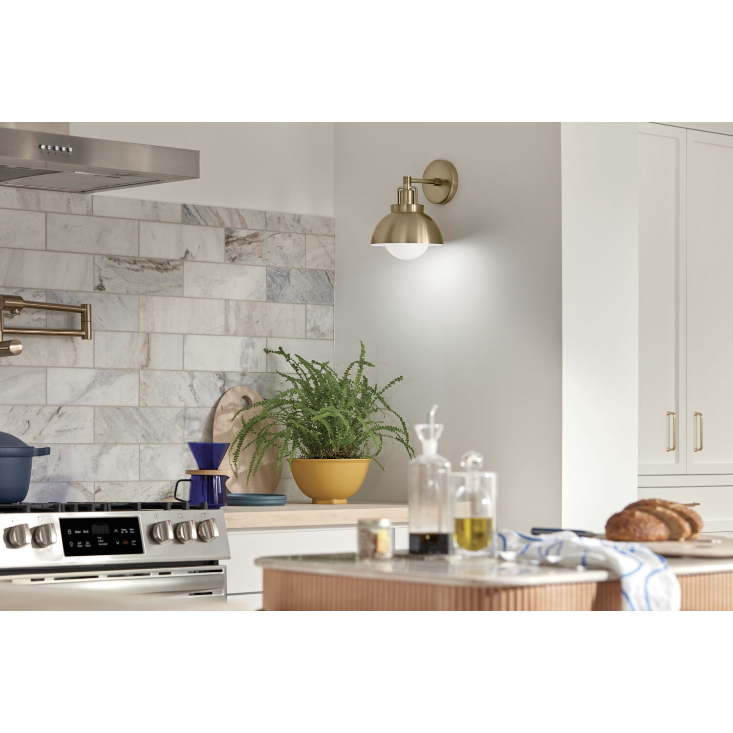 Niva LED 8 inch Champagne Bronze Semi Flush Mount Ceiling Light