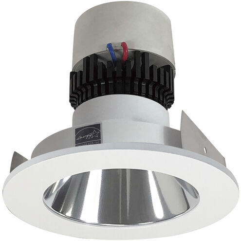 Pearl Clear/Matte Powder White Deep Cone Reflector Non-Adjustable Trim, Retrofit Round