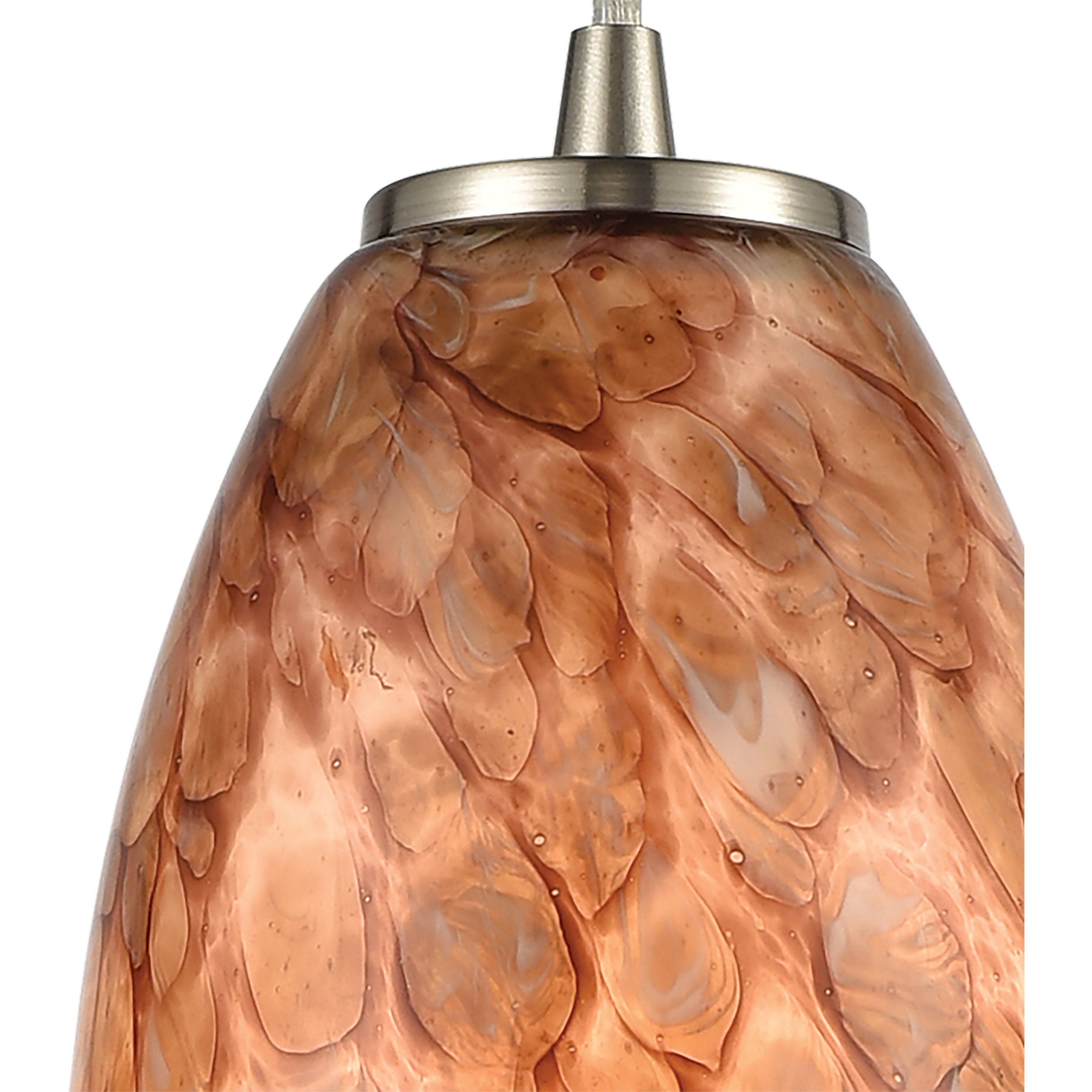 Nature's Collage 1 Light 5 inch Satin Nickel Mini Pendant Ceiling Light