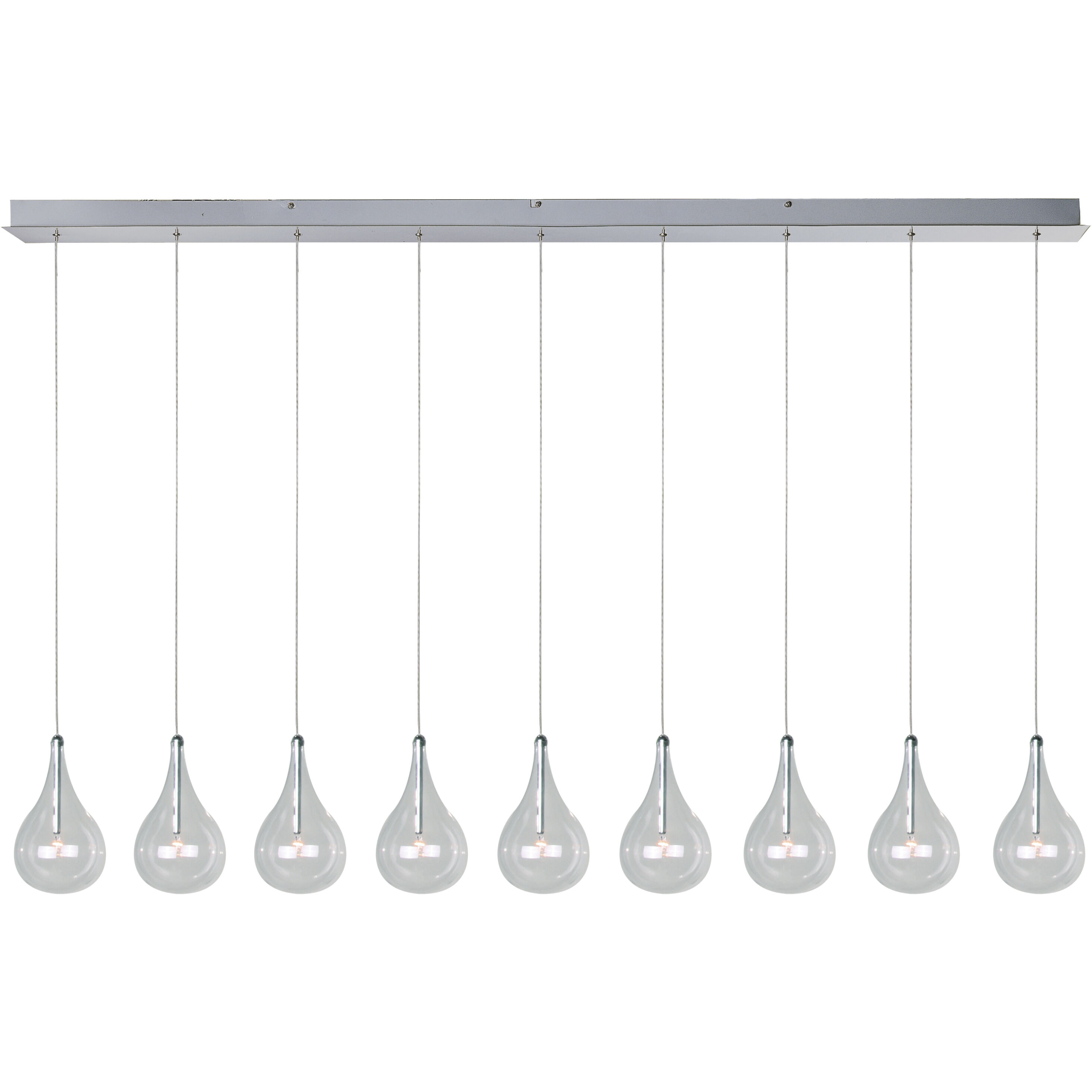 Larmes 9 Light 56 inch Polished Chrome Linear Pendant Ceiling Light