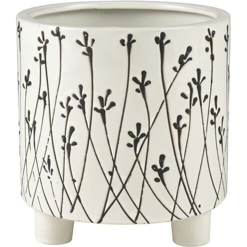 Melton White and Black Planter, Large