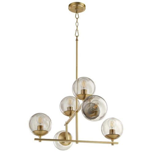 Edmonds 6 Light 36 inch Aged Brass Chandelier Ceiling Light, Small