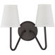 Modern 2 Light 13 inch Oil Rubbed Bronze Wall Sconce Wall Light