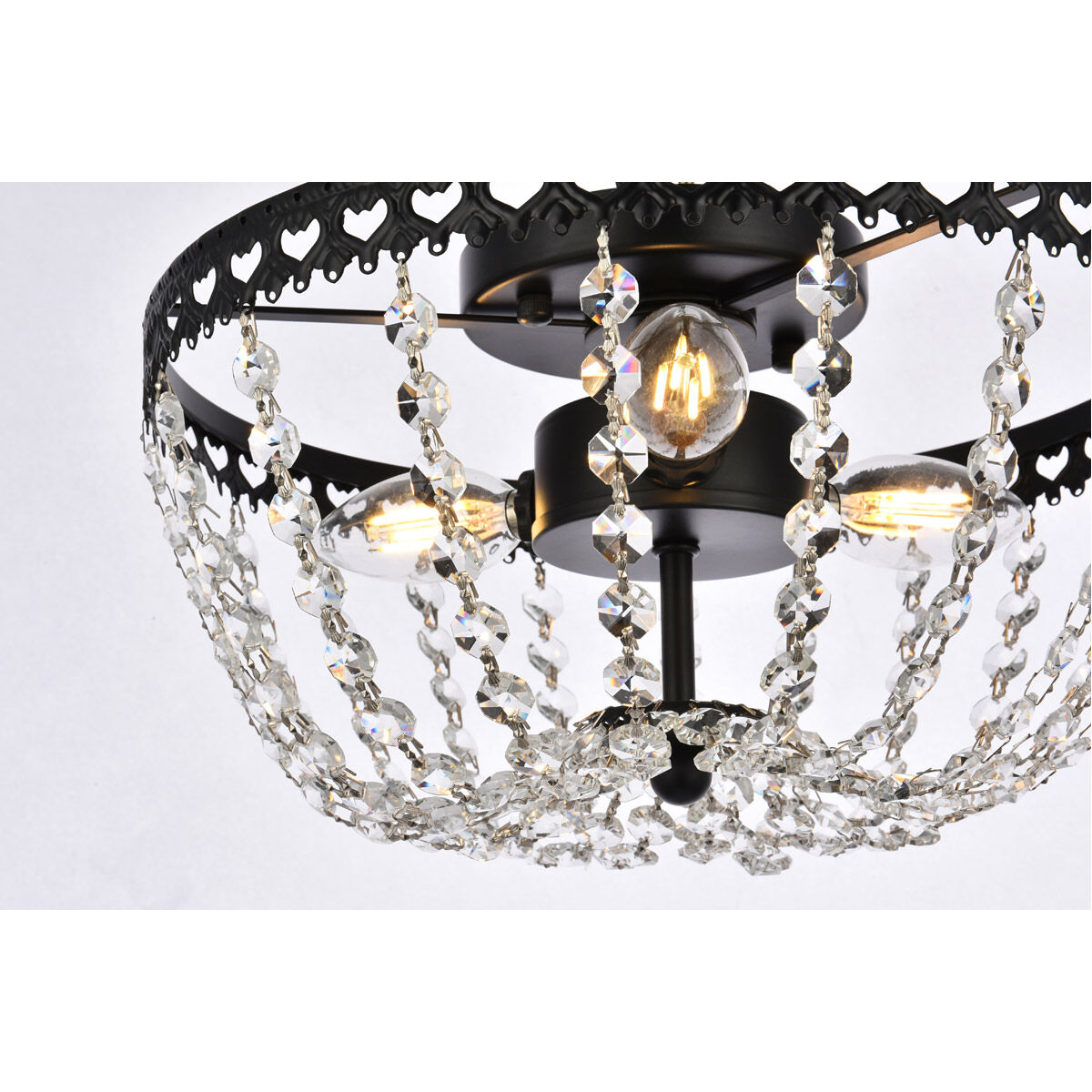 Kylie 3 Light 14 inch Black Flush Mount Ceiling Light