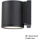 Tube LED 5 inch Black Outdoor Wall Light