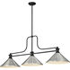Melange 3 Light 52 inch Matte Black Billiard Ceiling Light in Brushed Nickel Steel