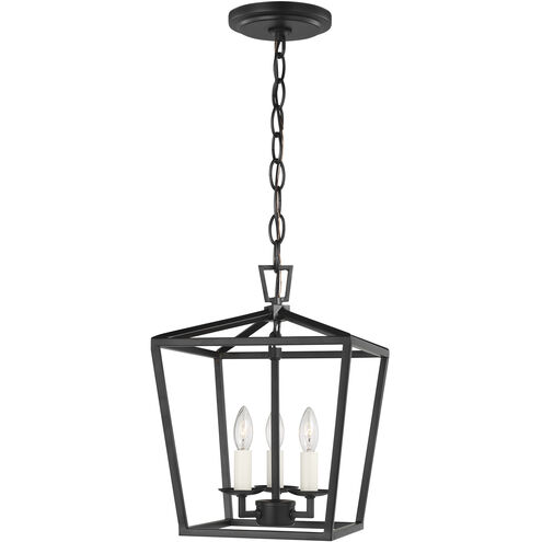 C&M by Chapman & Myers Dianna 3 Light 9.75 inch Midnight Black Pendant Ceiling Light