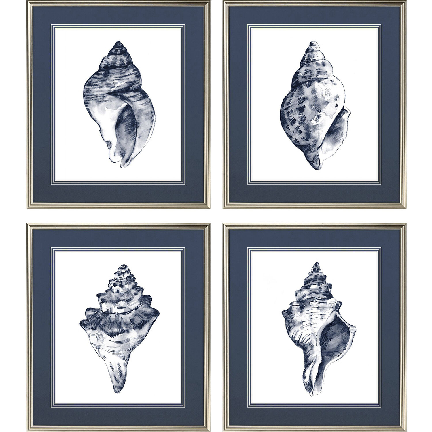 Naturals Blue and White Framed Art