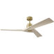 Alma 52 inch Burnished Brass with Washed White Oak Blades Smart Ceiling Fan