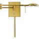 George's Reading Room 3.5 inch 8.00 watt Honey Gold Swing Arm Wall Lamp Wall Light