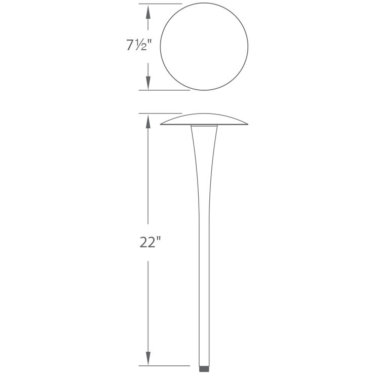 Round 12 5.8 watt Solid Brass Coated in Bronze Path Lighting in 3000K, Bronzed Brass, Path and Area Light, WAC Landscape