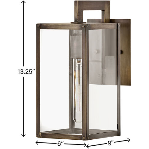 Max Outdoor Wall Mount Lantern in Burnished Bronze, Non-LED