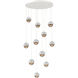 Cabochon LED 33.8 inch Salt White with White Marble Multi-Pendant Ceiling Light in 3000K LED, Bronze
