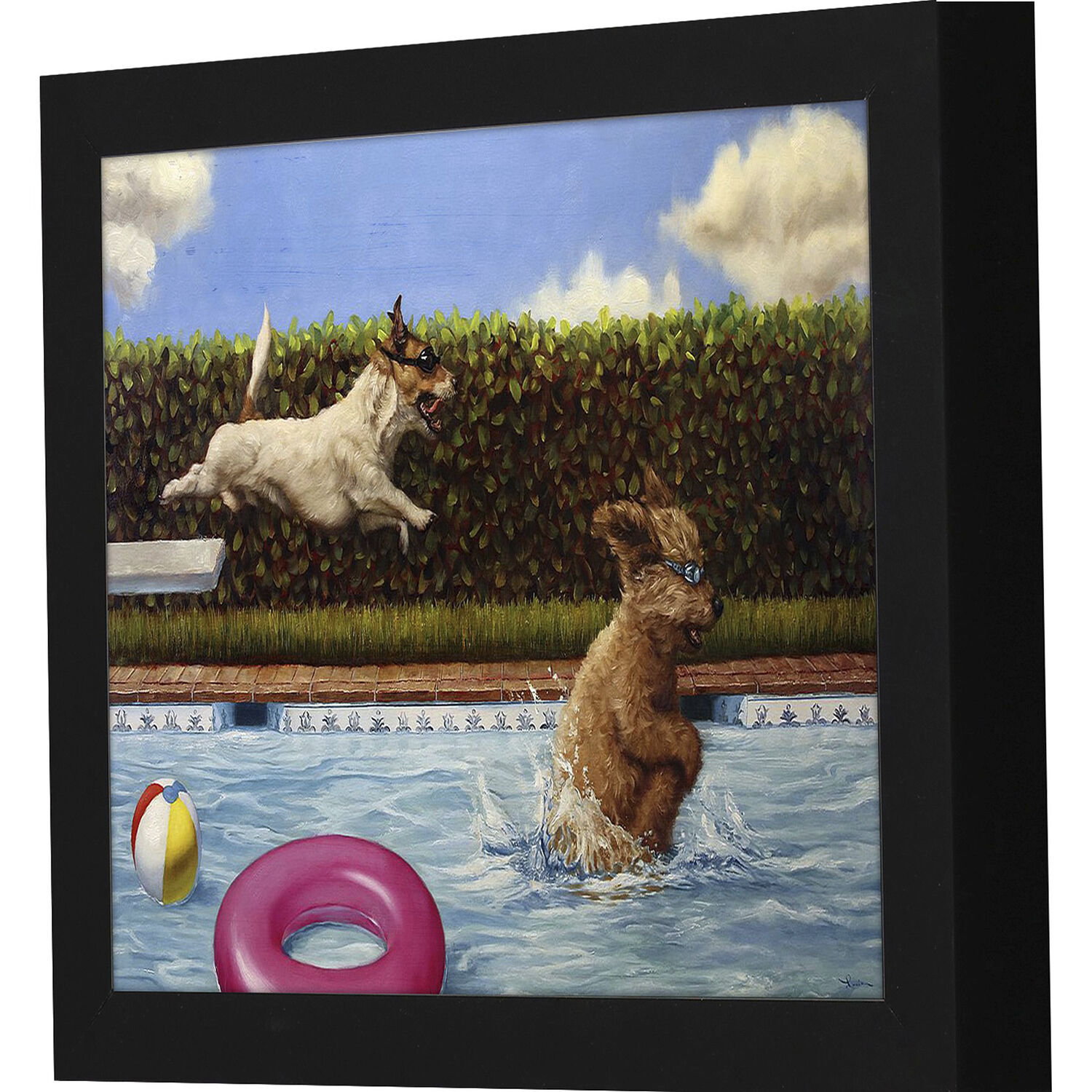 Pool Party II 11 X 9 inch Non-Glass Framed Art, Propac