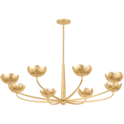 Arcata 8 Light 55 inch Vintage Gold Leaf Chandelier Ceiling Light