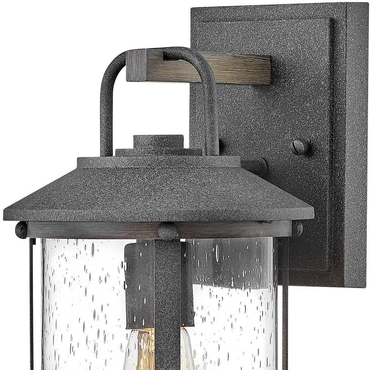 Estate Series Lakehouse Outdoor Wall Mount Lantern in Aged Zinc, Non-LED