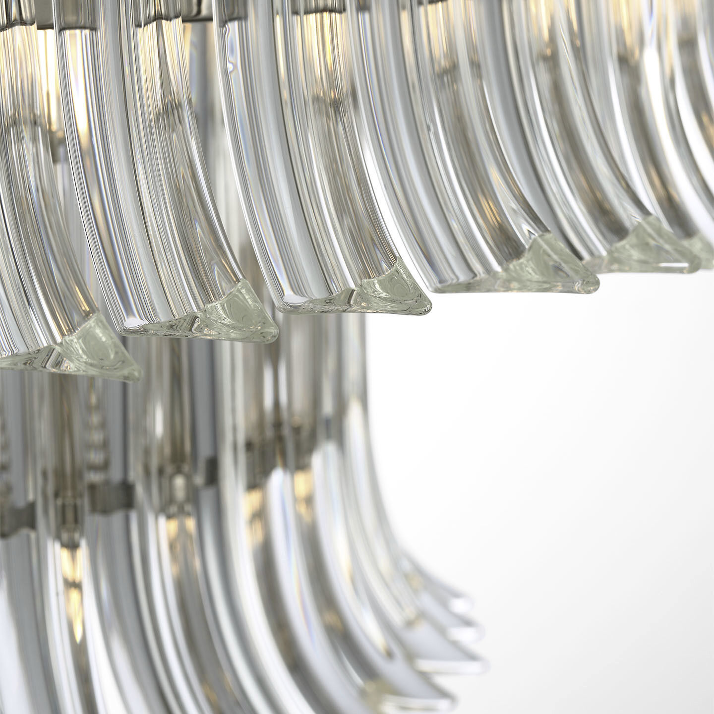 AERIN Rhine LED 34 inch Polished Nickel Three Tier Chandelier Ceiling Light