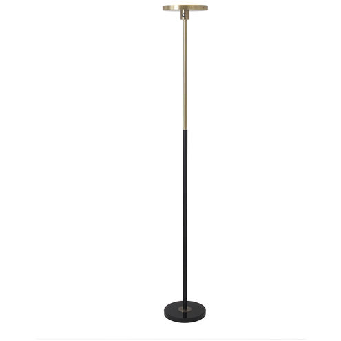 Redondo 72 inch 14.00 watt Matte Black and Weathered Brass Torchiere Portable Light