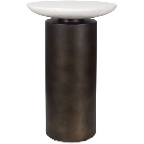 Olso 21 X 14 inch Dark Bronze and White Marble Outdoor Accent Table