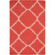 Frontier 36 X 24 inch Bright Red, Ivory Rug
