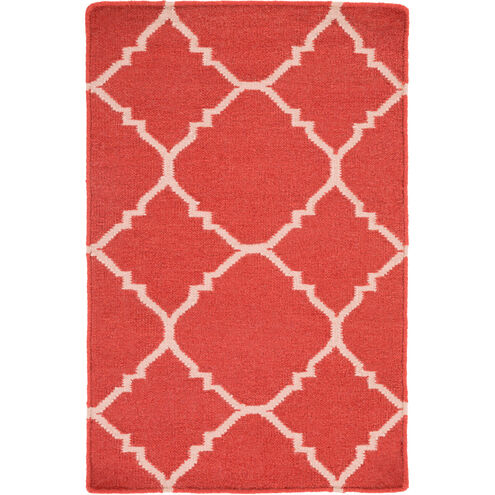 Frontier 36 X 24 inch Bright Red, Ivory Rug