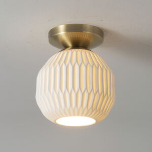 Moraga LED 8 inch Weathered Brass Semi-Flush Mount Ceiling Light