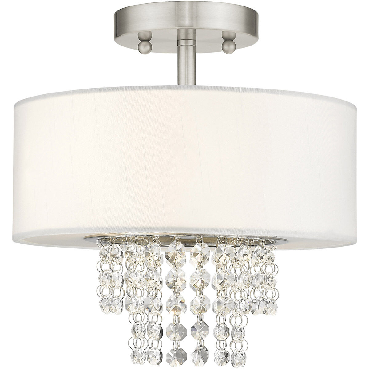 Carlisle 2 Light 11 inch Brushed Nickel Semi-Flush Mount Ceiling Light