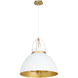 Pruitt 3 Light 21 inch Studio White and Aged Brass Pendant Ceiling Light