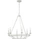 C&M by Chapman & Myers Brighton 6 Light 32 inch Aged Pewter Chandelier Ceiling Light in Standard