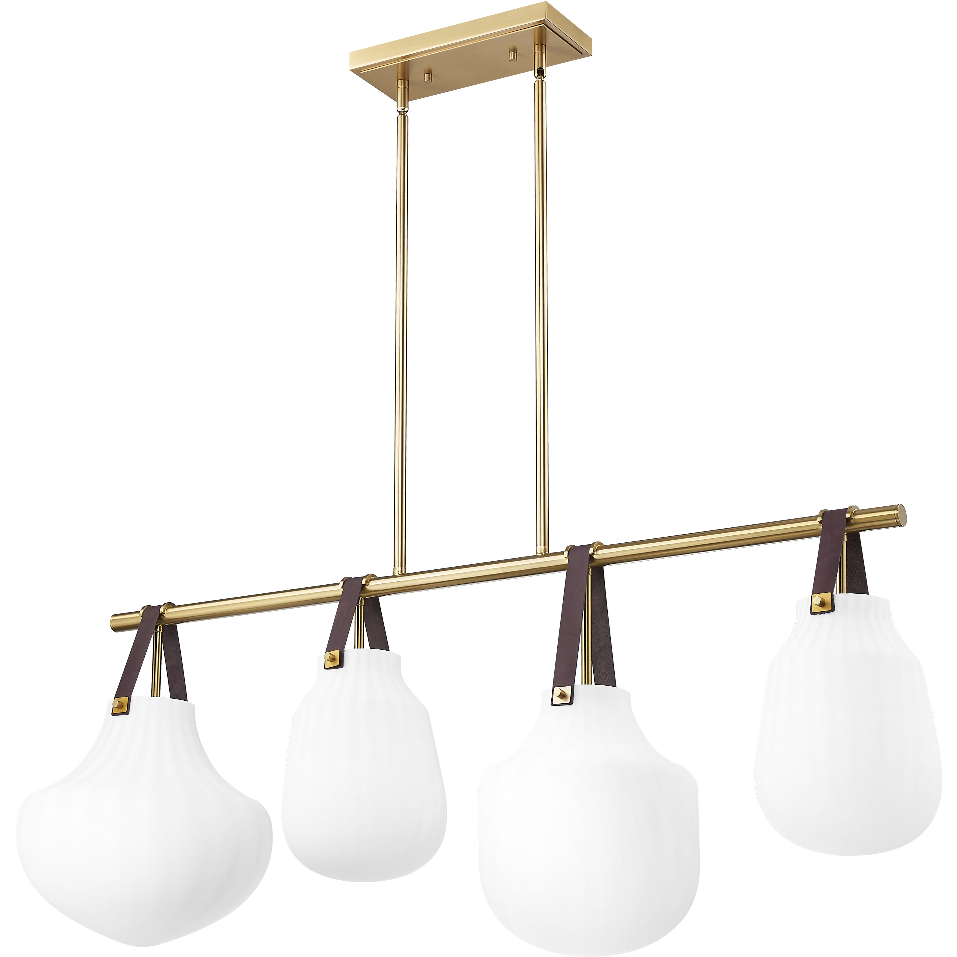 Newbury 4 Light 49.75 inch Modern Gold Linear Chandelier Ceiling Light