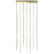 Constellation LED 36 inch Satin Brass Chandelier Ceiling Light in 3000K, White, Standard Suspension