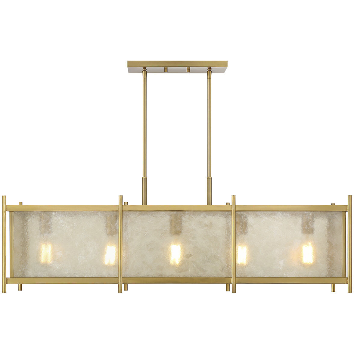 Jacobs 5 Light 40 inch Warm Brass Linear Chandelier Ceiling Light