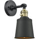 Franklin Restoration Addison LED 5 inch Black Antique Brass Sconce Wall Light, Franklin Restoration