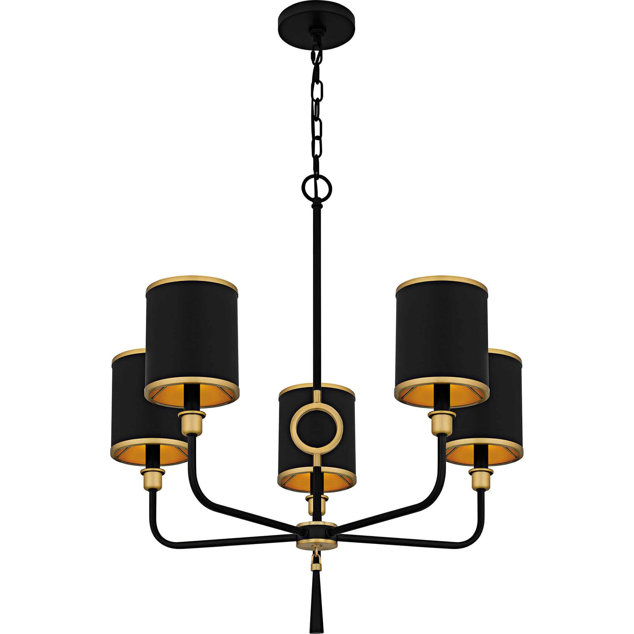 Lockery 5 Light 26.5 inch Matte Black Chandelier Ceiling Light