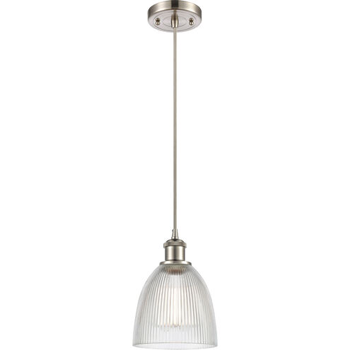 Ballston Castile 1 Light 6 inch Brushed Satin Nickel Mini Pendant Ceiling Light in Clear Glass, Ballston