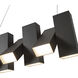 Domino Linear Pendant Ceiling Light in Black