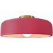 Radiance Collection - Spire 1 Light 16 inch Cerise and Brushed Brass Semi-Flush Ceiling Light in Replaceable Bulb, 16W x 6.5H, Form+Finish+Function