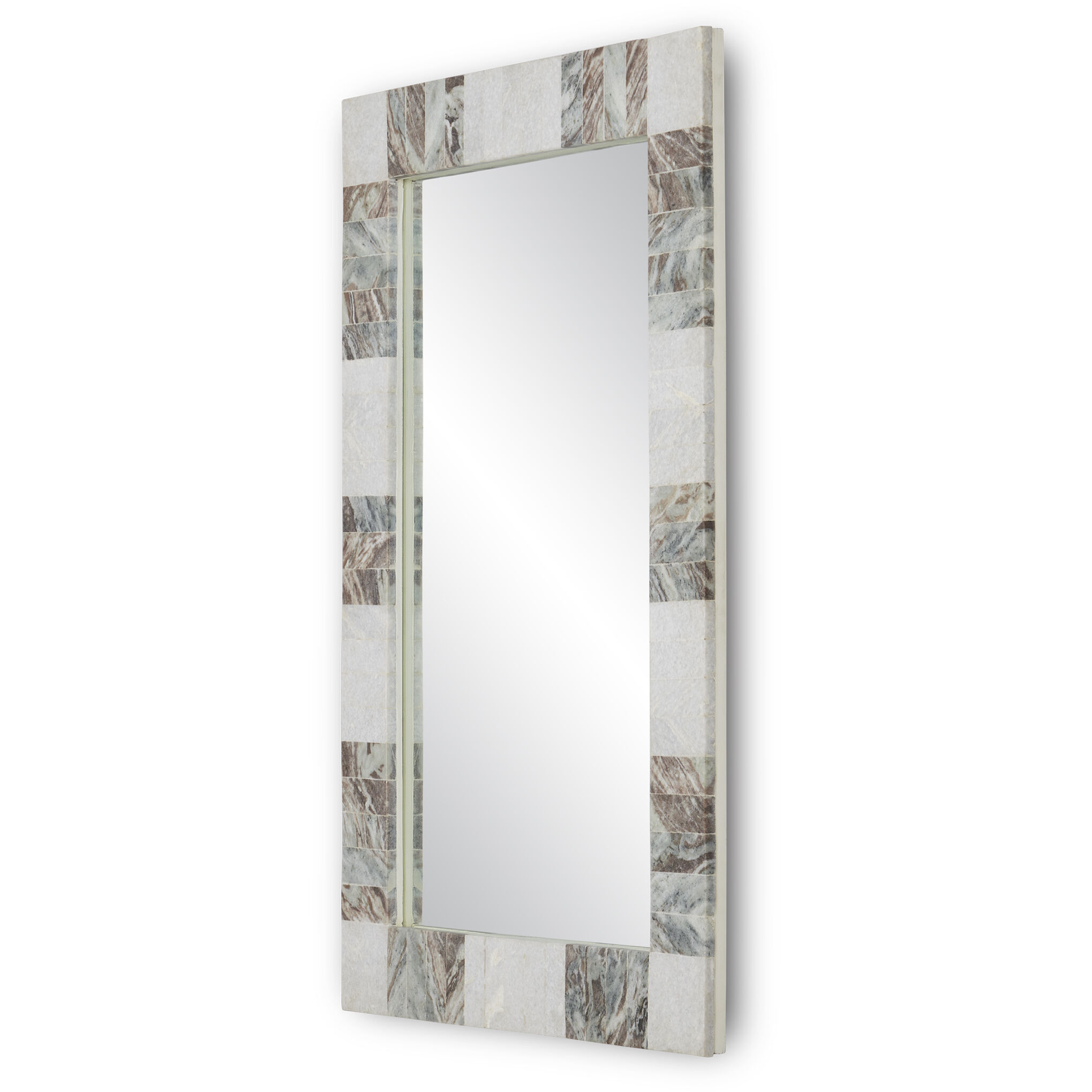 Elena 40 X 28 inch White and Brown with Mirror Mirror