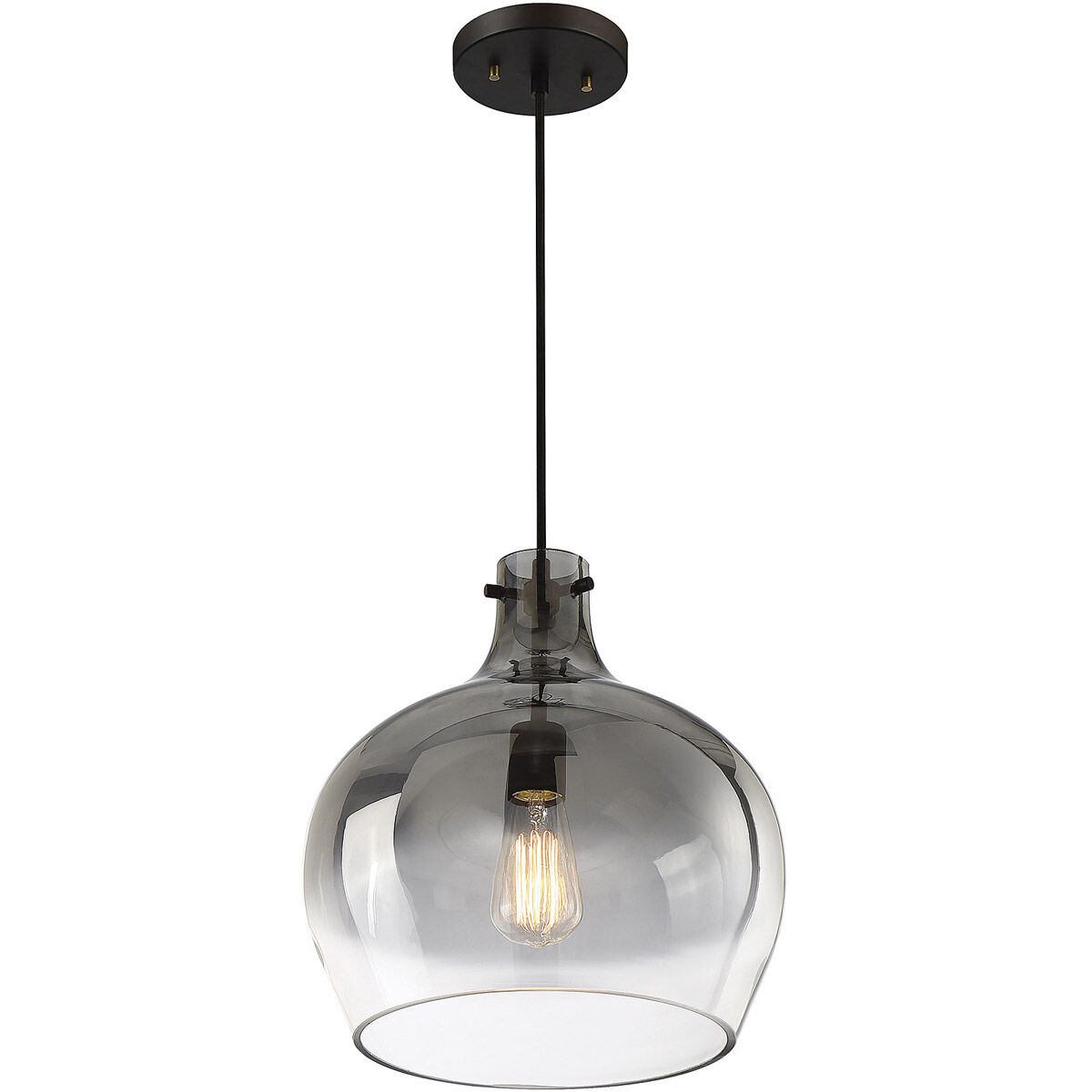 Industrial 1 Light 12.75 inch Oil Rubbed Bronze Pendant Ceiling Light