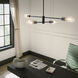 Velestino 4 Light 47.5 inch Black Linear Chandelier Ceiling Light