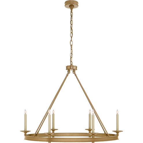 Chapman & Myers Launceton 6 Light 39 inch Antique-Burnished Brass Chandelier Ceiling Light, Large