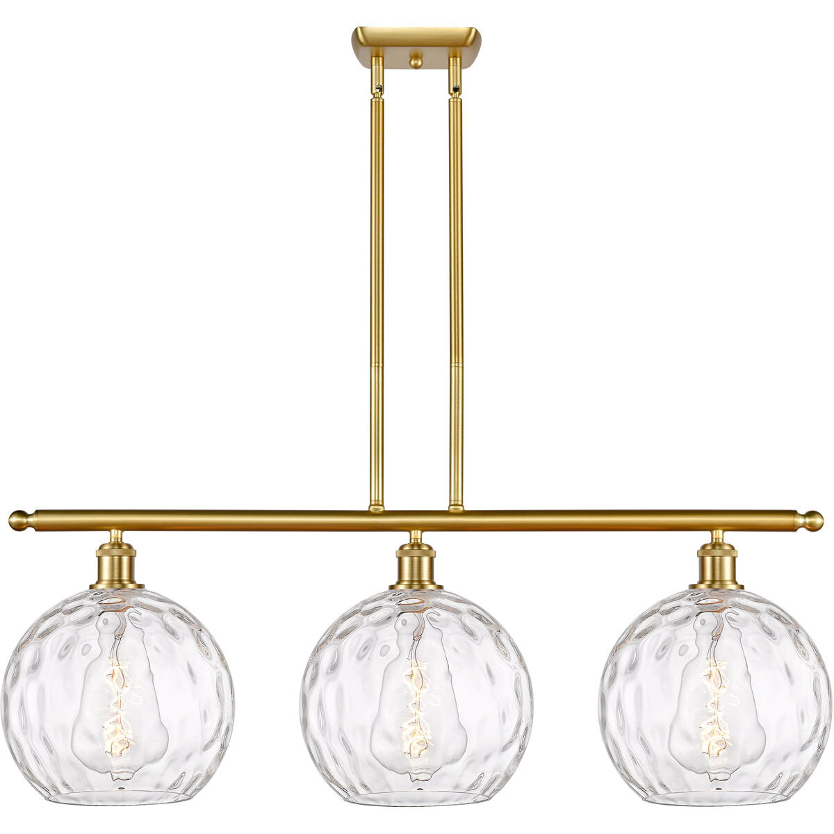 Ballston Athens Water Glass LED 36.5 inch Satin Gold Island Light Ceiling Light