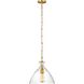 AERIN Athena 1 Light 12.25 inch Burnished Brass Pendant Ceiling Light in Clear Glass